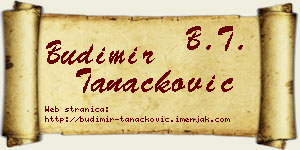 Budimir Tanacković vizit kartica